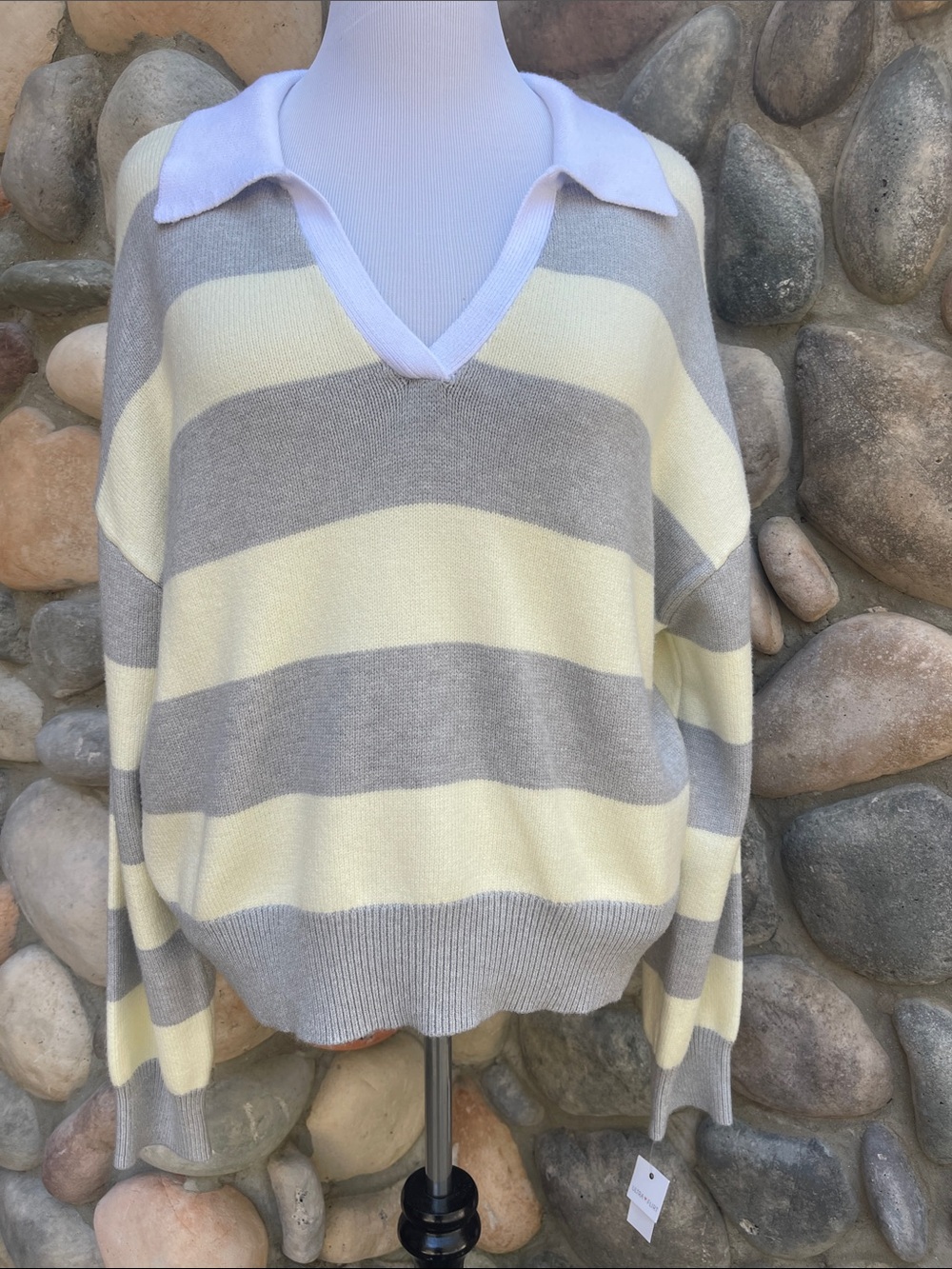 Ultra Flirt Striped Pullover V-Neck Sweater XXL NWT